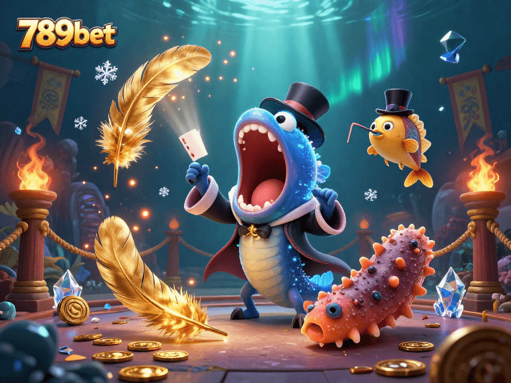 Experience thrilling card tricks at 789bet with a deep-sea eel magician and an anglerfish spotlight.