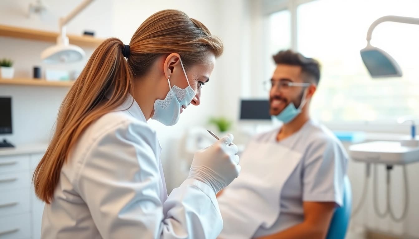 Friendly consultation with minnesota dentists in a bright dental office.