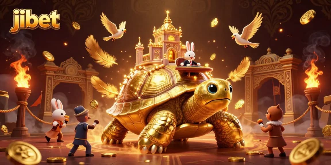 Experience thrilling gaming at Jibet with a vibrant illustration of unique elements from the casino scene.