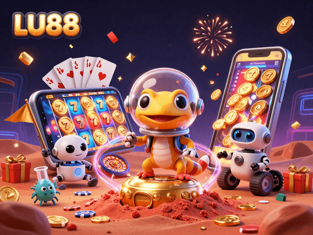 Join the thrill at LU88 with a colorful slot game explosion and a Martian adventure!