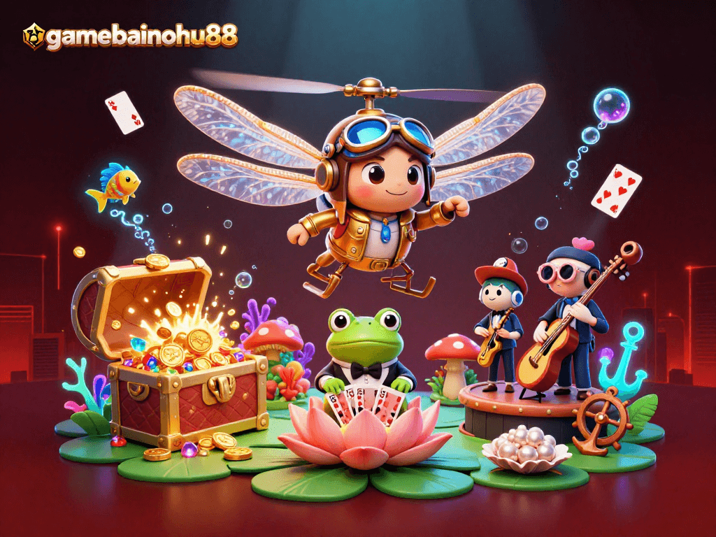 Experience thrilling moments at gamebainohu88 with our lively frog croupier and card games!