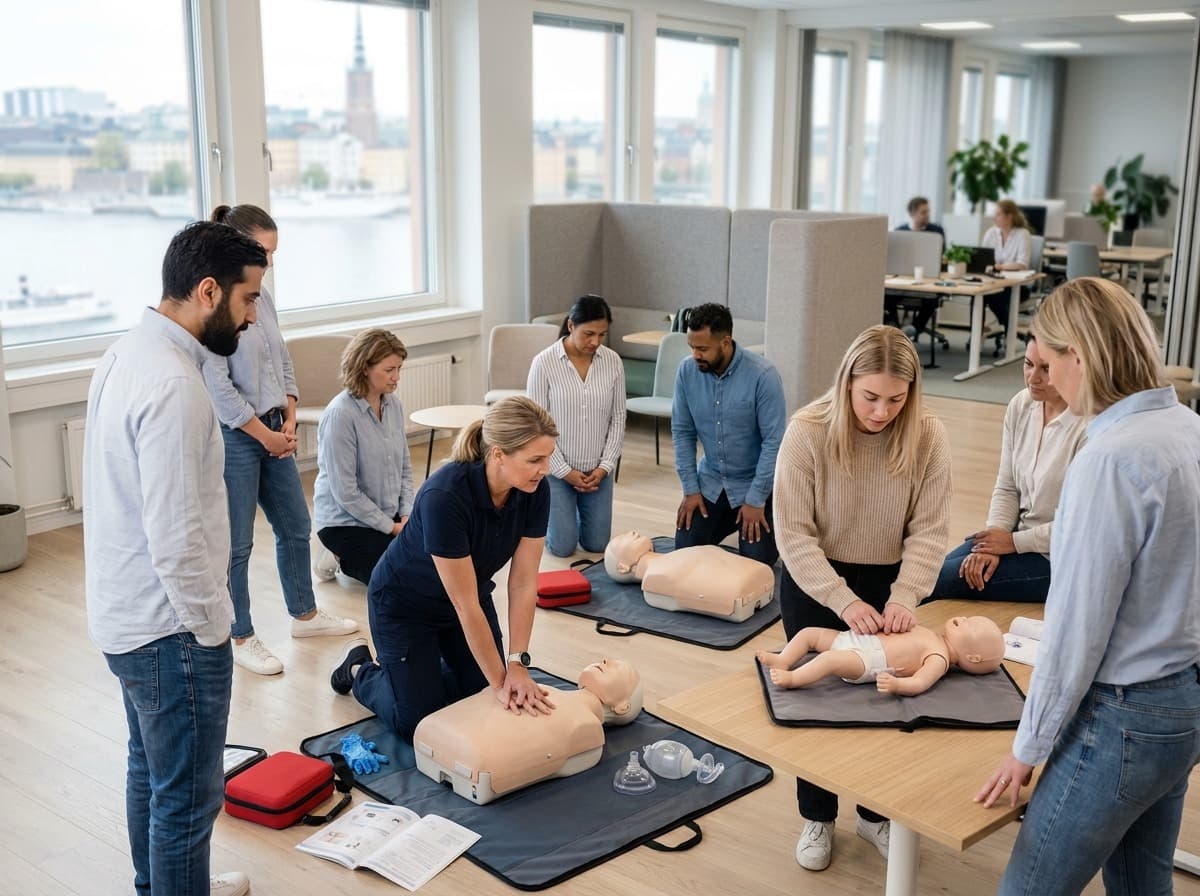 Snabb inlärning i en praktisk HLR kurs Stockholm för team