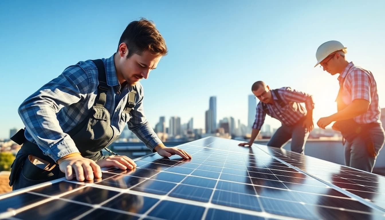 Ensure optimal operation with solar maintenance Jersey City NJ through expert technicians at work.
