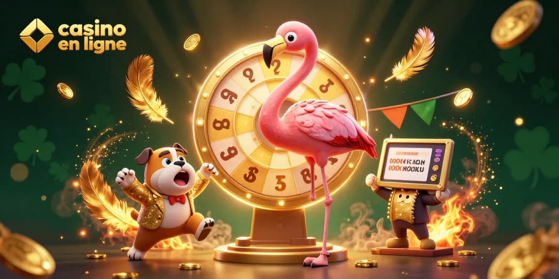 Plonger dans l'univers des jeux avec casino en ligne, un perroquet animé et des pièces d'or scintillantes.