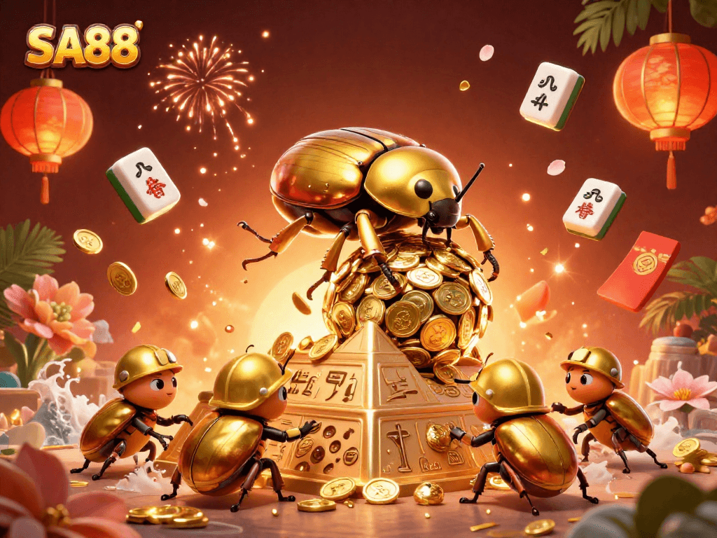 Join the adventure at SA88, where golden beetles symbolize treasure and excitement in the casino!