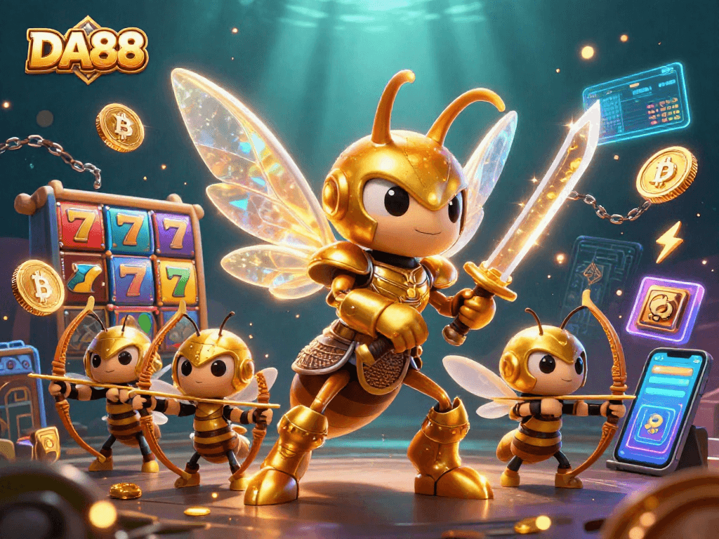 Experience exciting gameplay at DA88 with vibrant symbols and dynamic 3D illustrations.