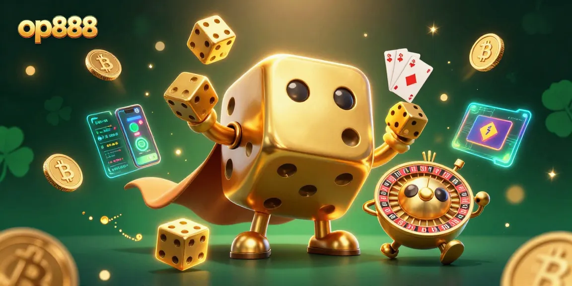 Roll the dice with op888 for an exciting online casino experience filled with neon coins and dynamic game elements.