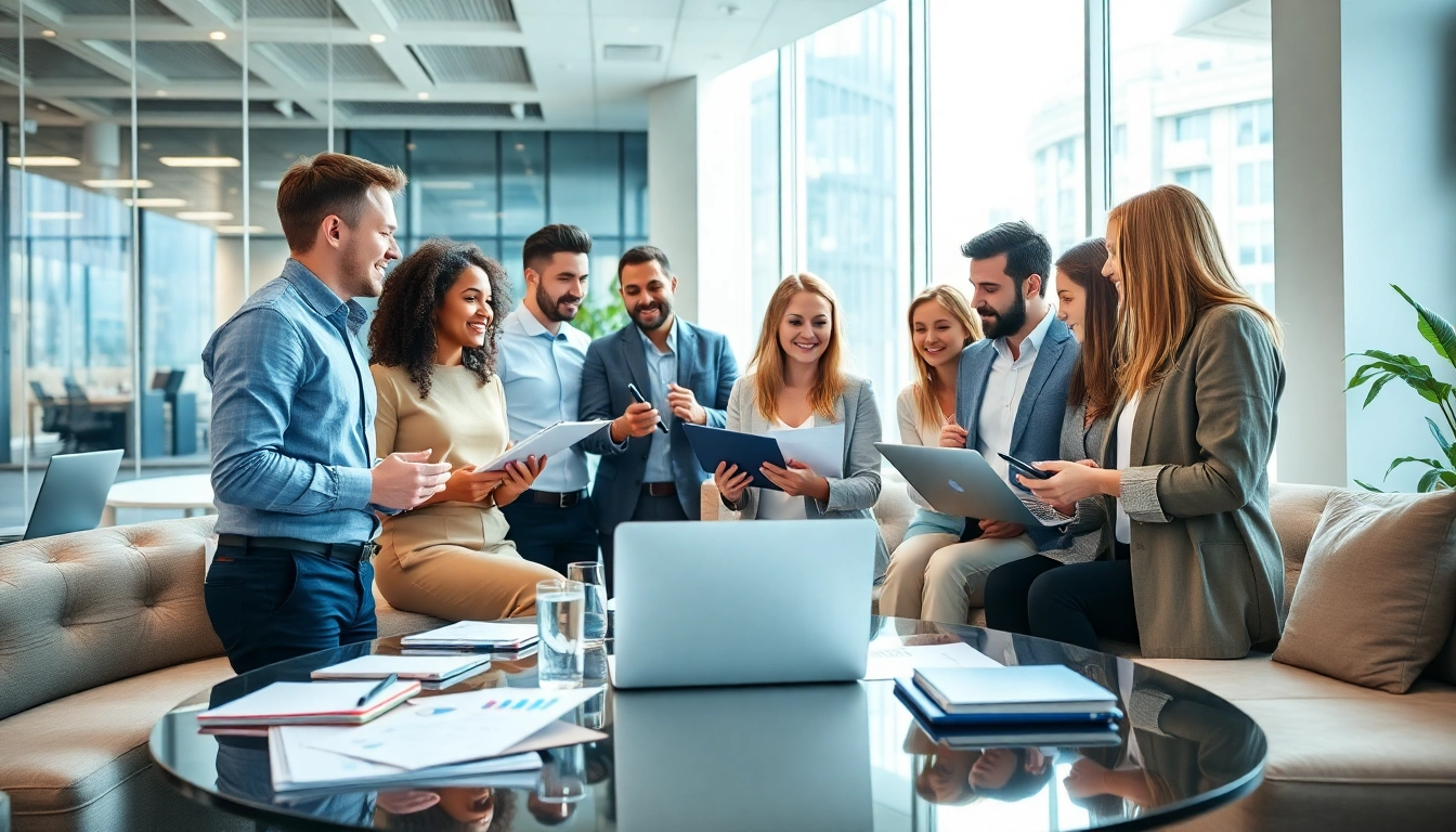 Collaboration at a PR agency Melbourne with professionals engaging in strategy discussions.
