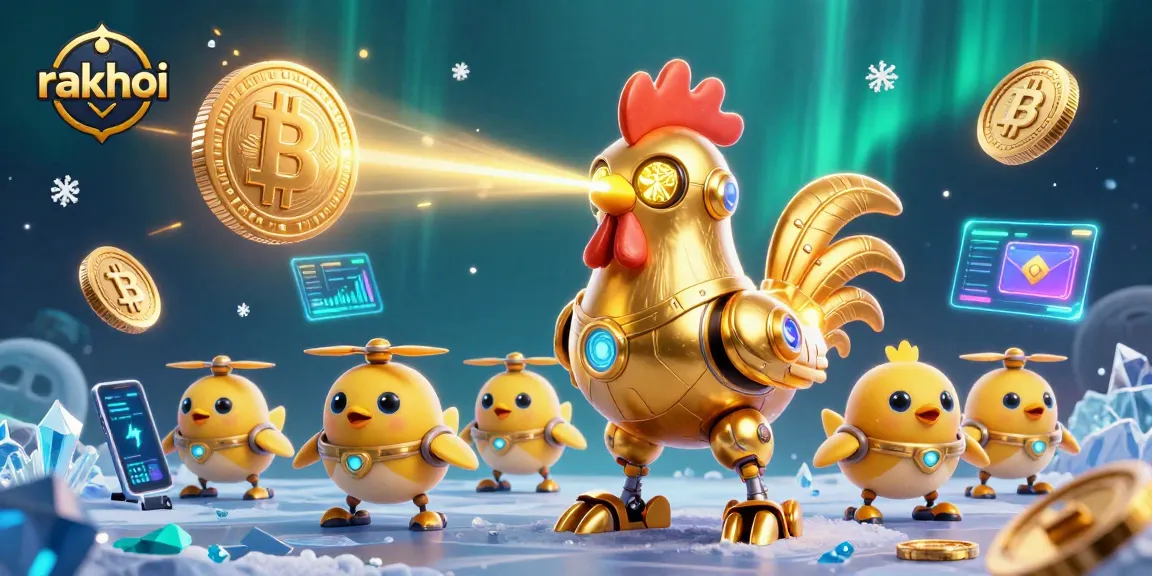 Engage in thrilling crypto gambling with Rakhoi as the golden rooster hero leads the action.