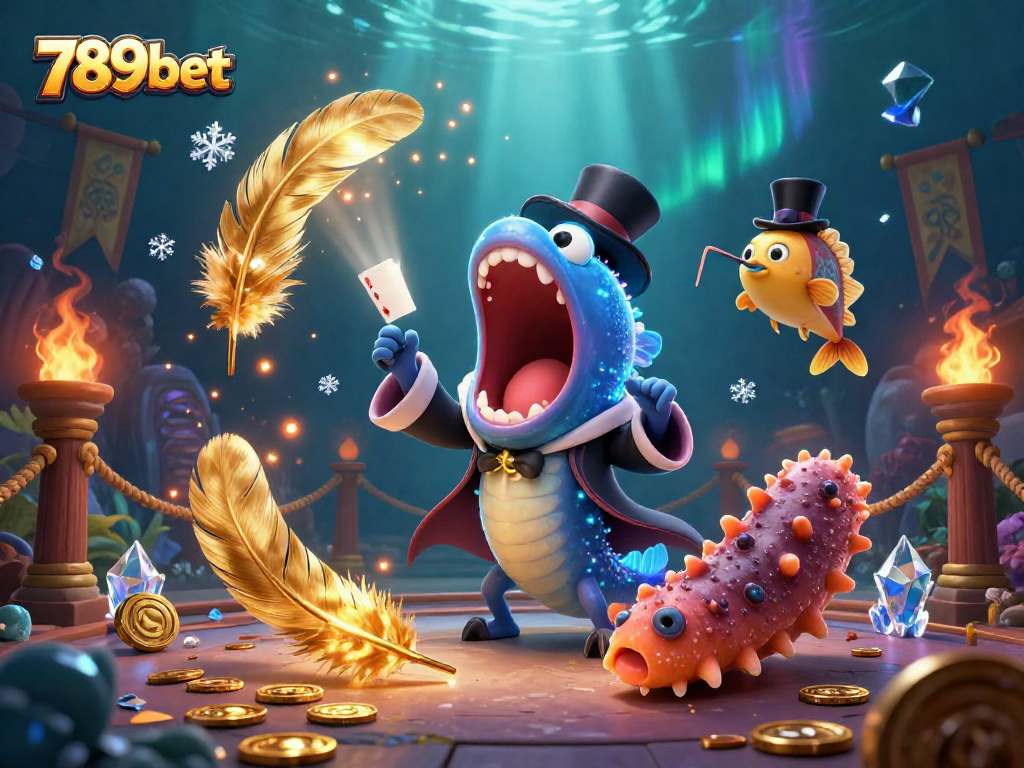 Experience thrilling card tricks at 789bet with a deep-sea eel magician and an anglerfish spotlight.