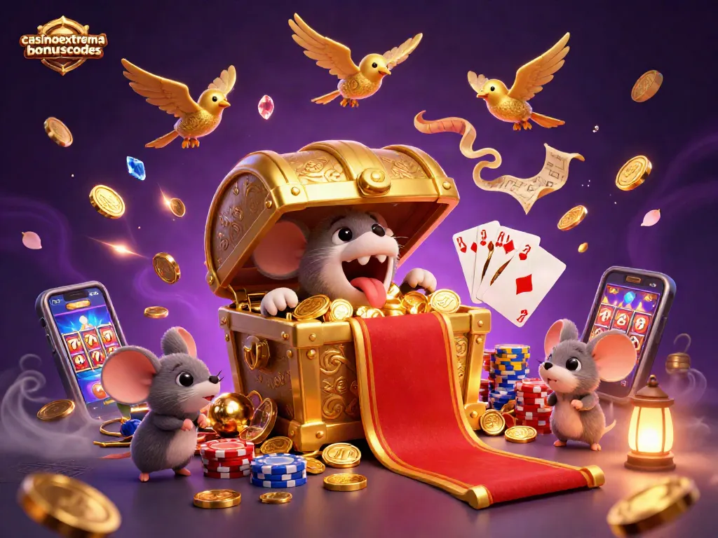 Engaging scene of casinoextremebonuscodes with dynamic treasure chest and casino elements.