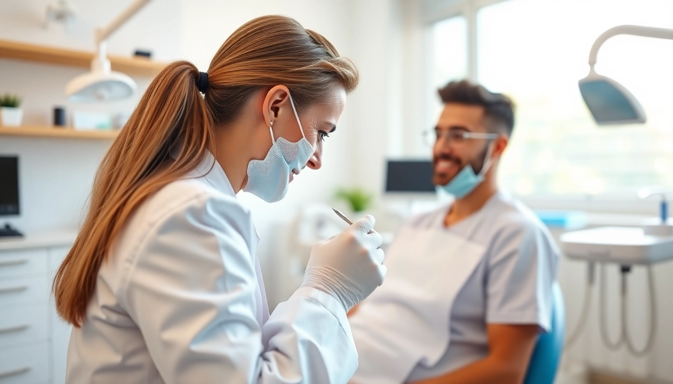 Friendly consultation with minnesota dentists in a bright dental office.
