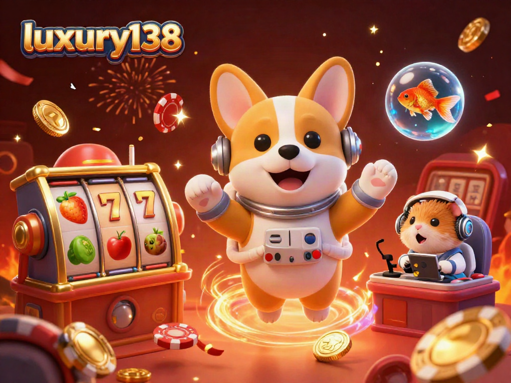 luxury138 menang dengan pemain menghadapi jackpot dalam ilustrasi kasino digital yang meriah