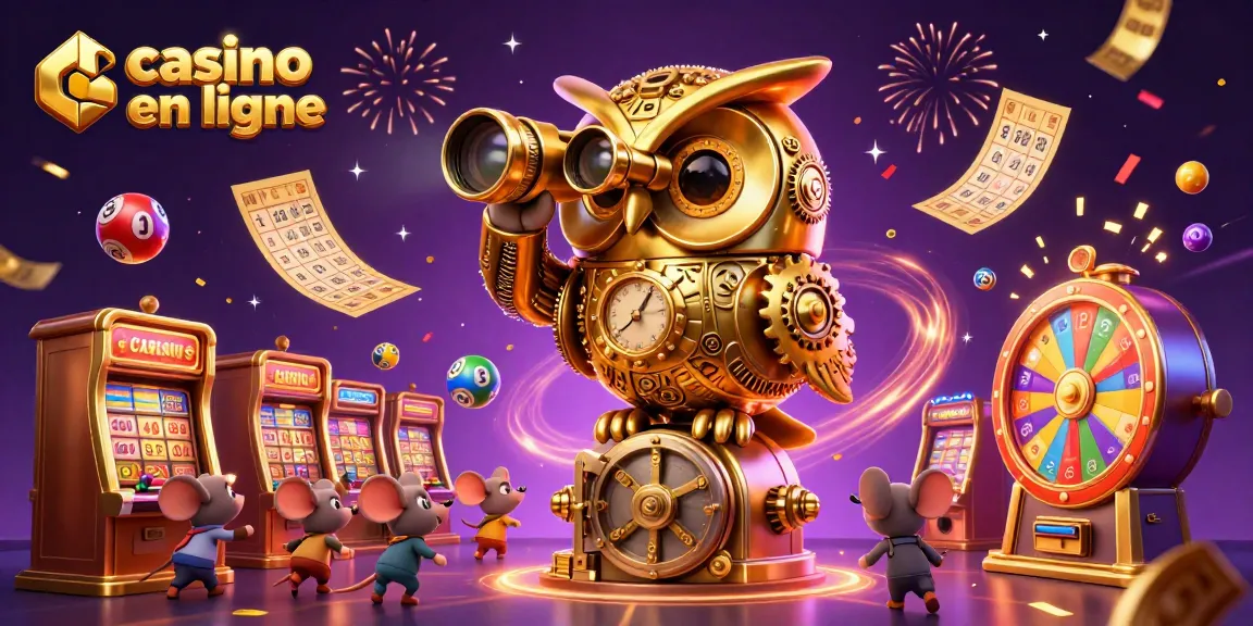 Profitez des jeux de casino en ligne avec des personnages amusants sur une scène animée.