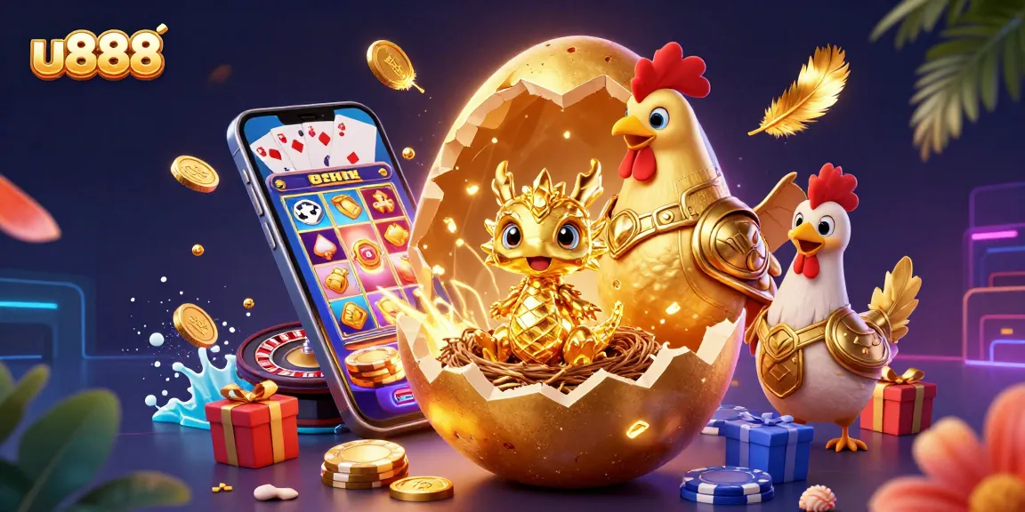 Engage with the exciting u888 online gaming platform featuring a golden dragon and poker chips.