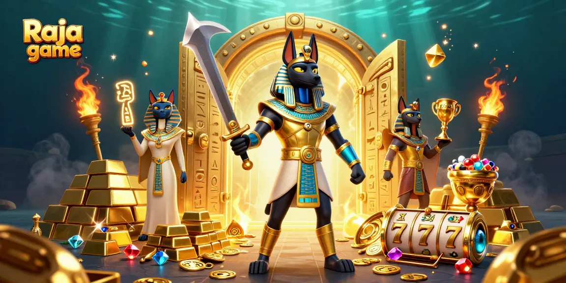 Engage with exciting gaming at Raja game, featuring thrilling slot reels and golden treasures.