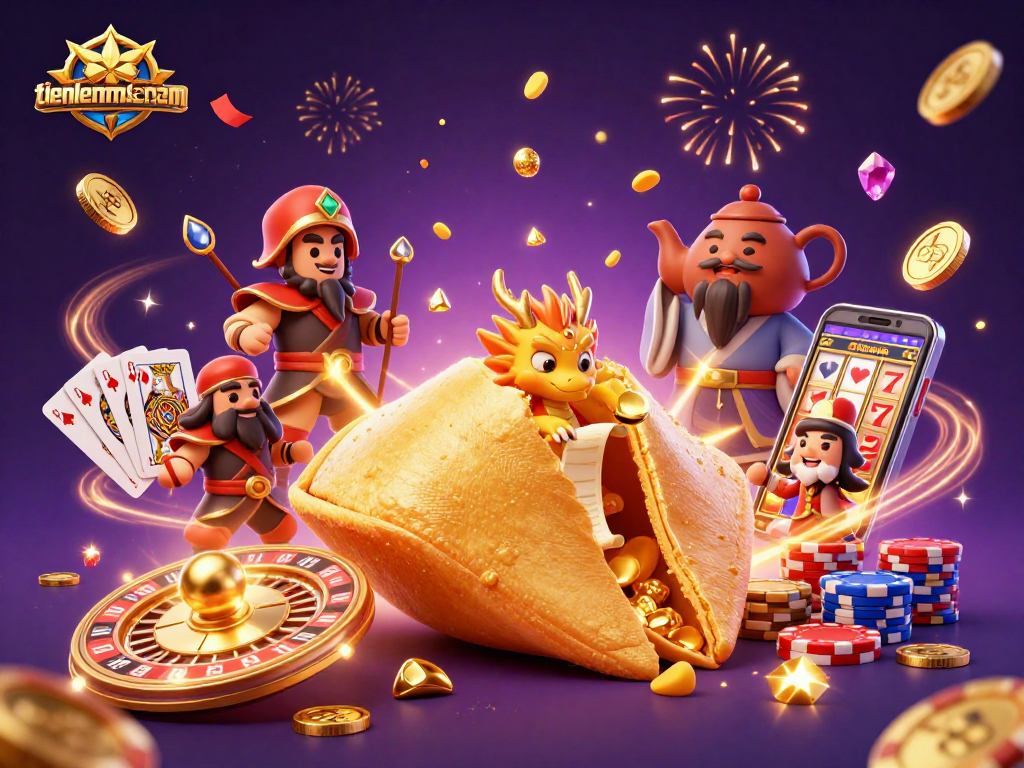 Engage with exciting casino gameplay on tienlenmiennam with captivating golden gems and festive energy.