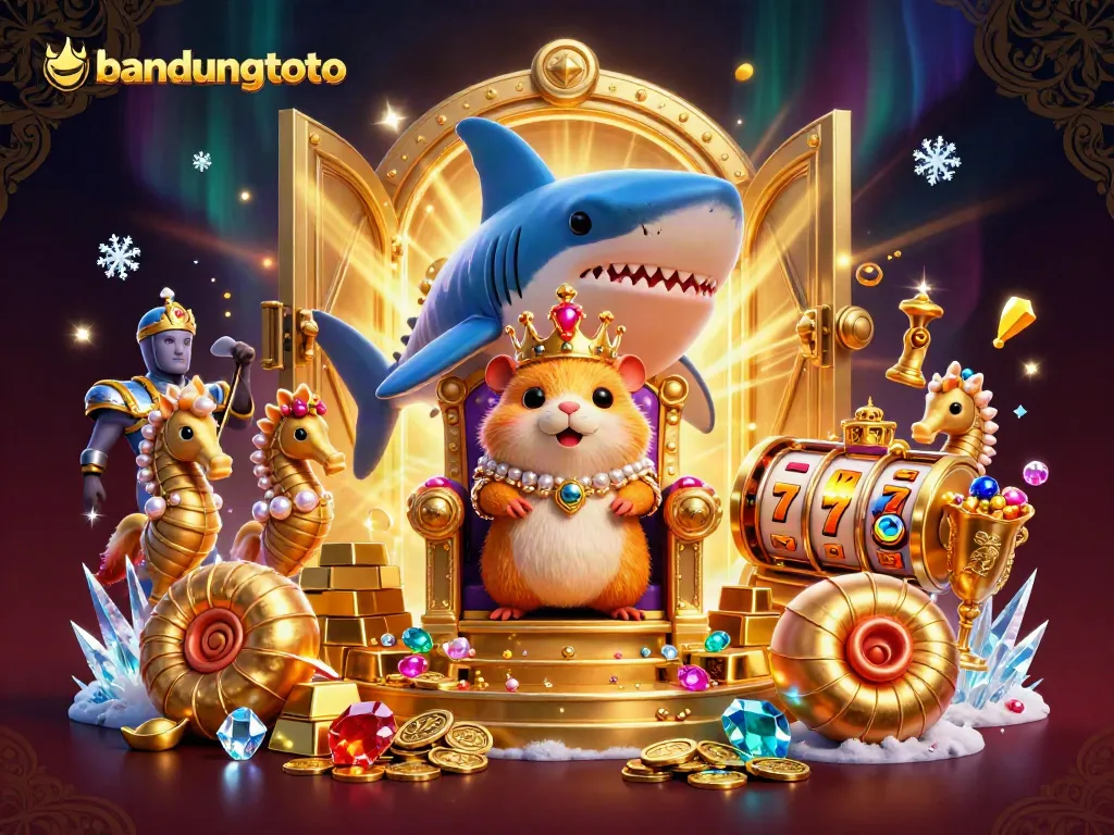 Engage with bandungtoto action as a golden hamster king rules over a treasure-filled casino realm.