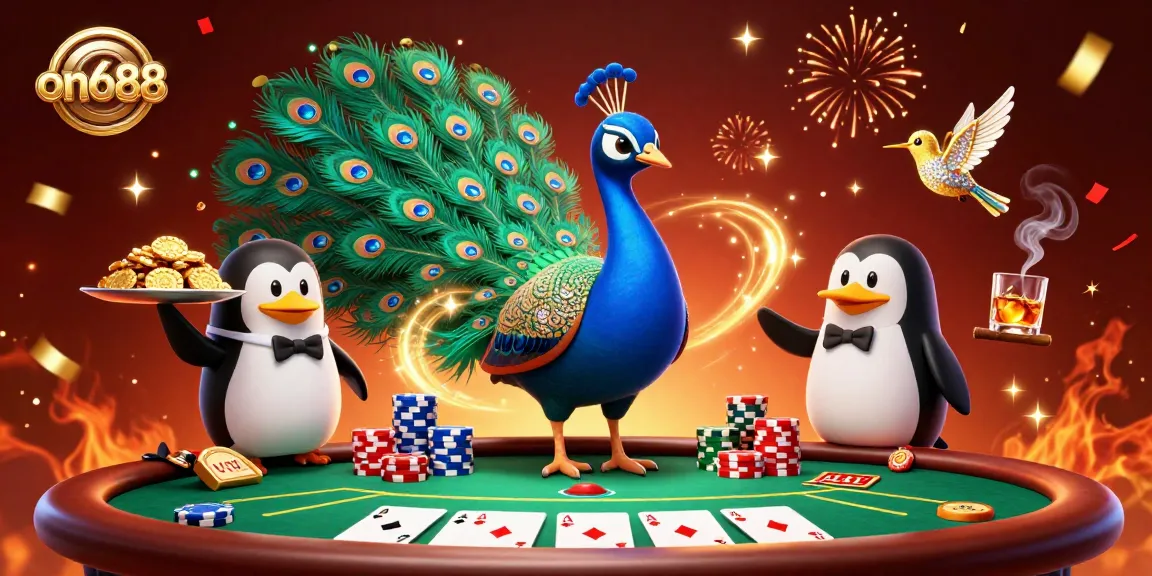 Engage with on688 by winning in vibrant casino scenes enriched with poker and festive elements.
