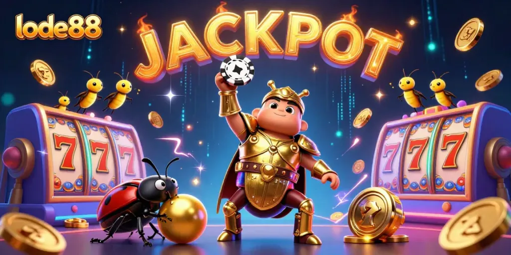 Join the winning excitement at lode88 as the hero beetle celebrates a big jackpot win!