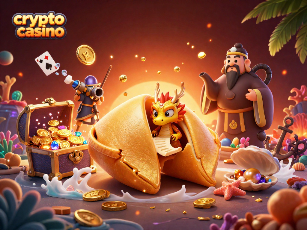 Jouez au crypto casino avec une scène dynamique de personnages et d'éléments de jeu captivants.