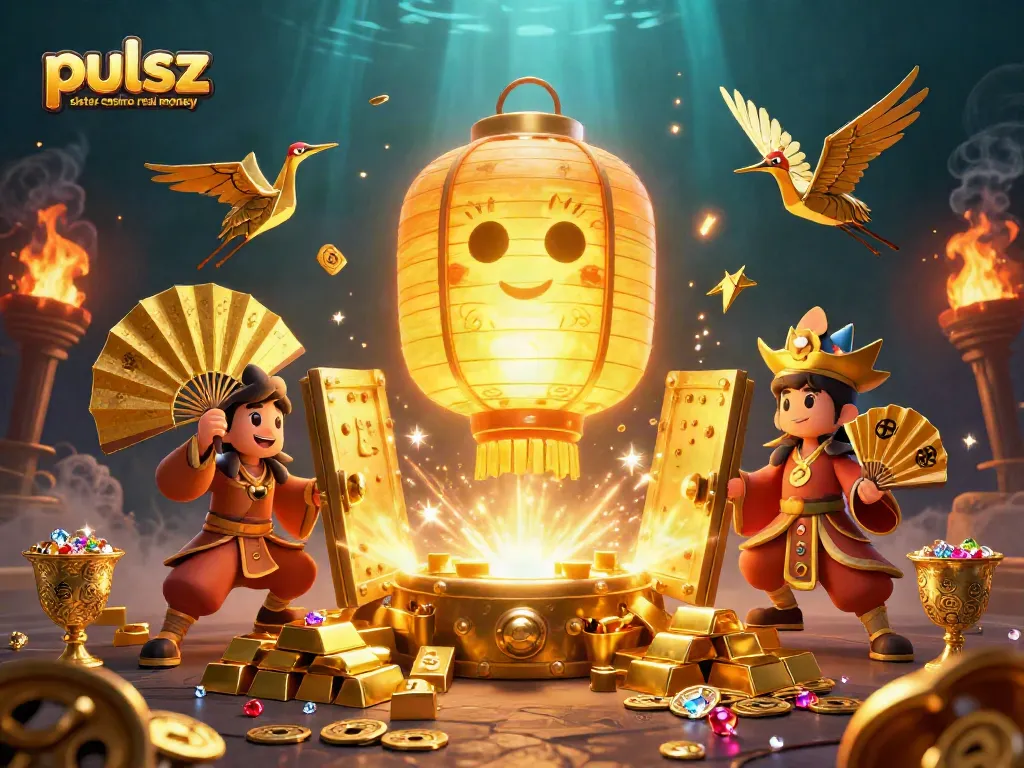 Play thrilling games at pulsz sister casino real money with vibrant characters and golden treasures.