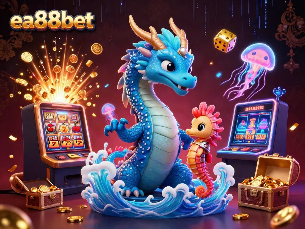 Experience thrilling jackpots with ea88bet's vibrant 3D casino scene featuring enchanting characters and dynamic game elements.