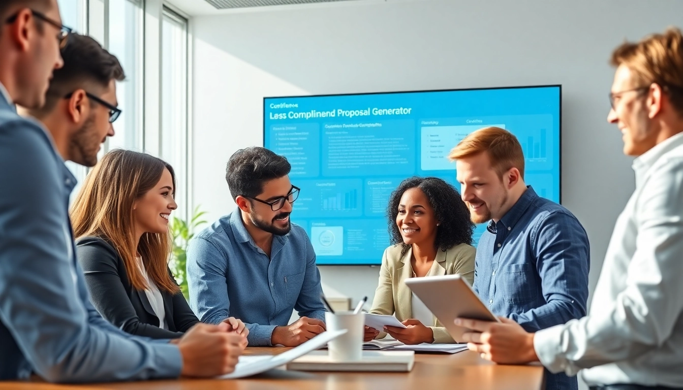 Create a compliant proposal generator with a streamlined interface for proposal collaboration.