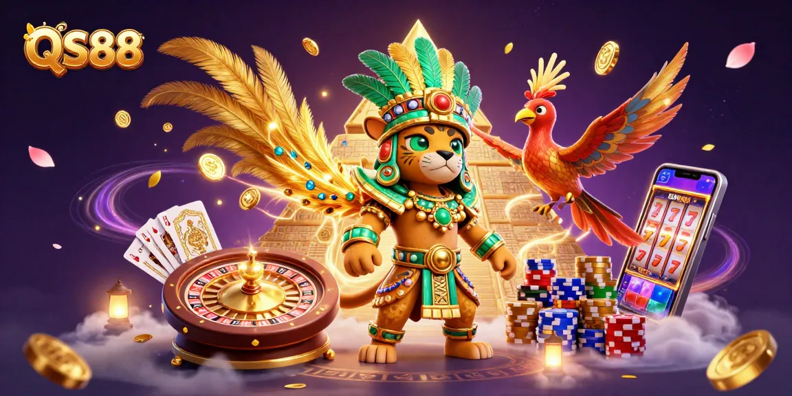Experience thrilling gameplay at QS88 with vibrant action, colorful chips, and spinning roulette.