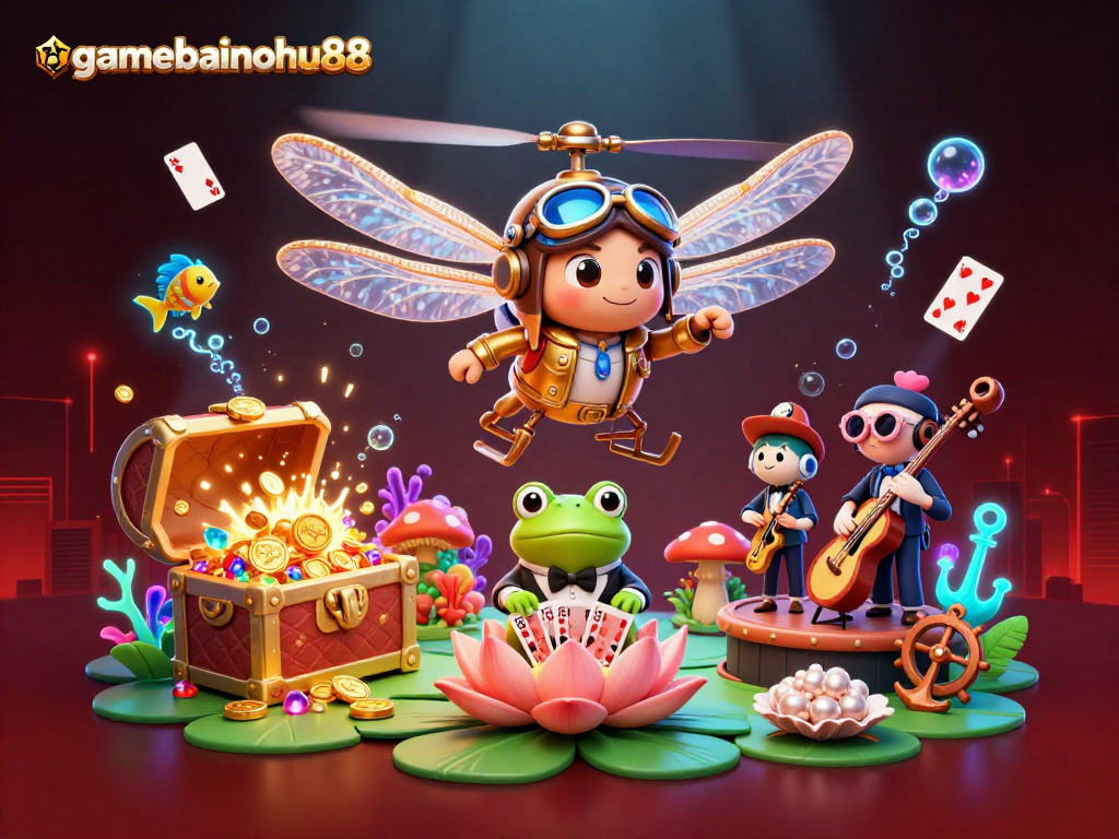Experience thrilling moments at gamebainohu88 with our lively frog croupier and card games!