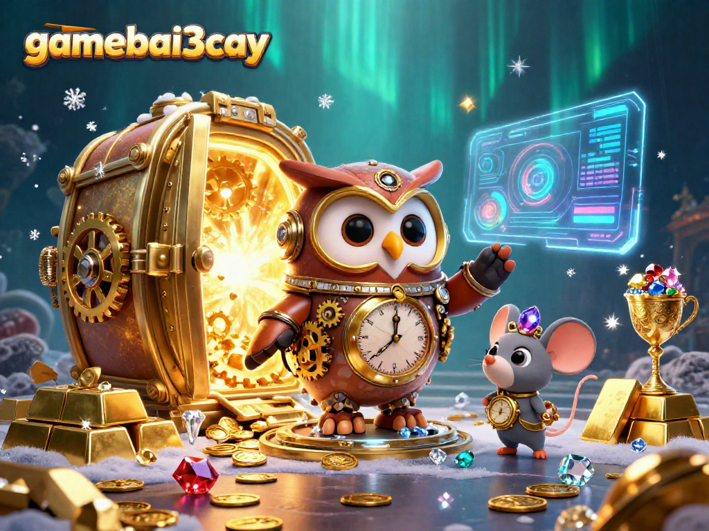 Experience the thrilling gameplay of gamebai3cay in a vibrant casino scene filled with treasures and steampunk charm.