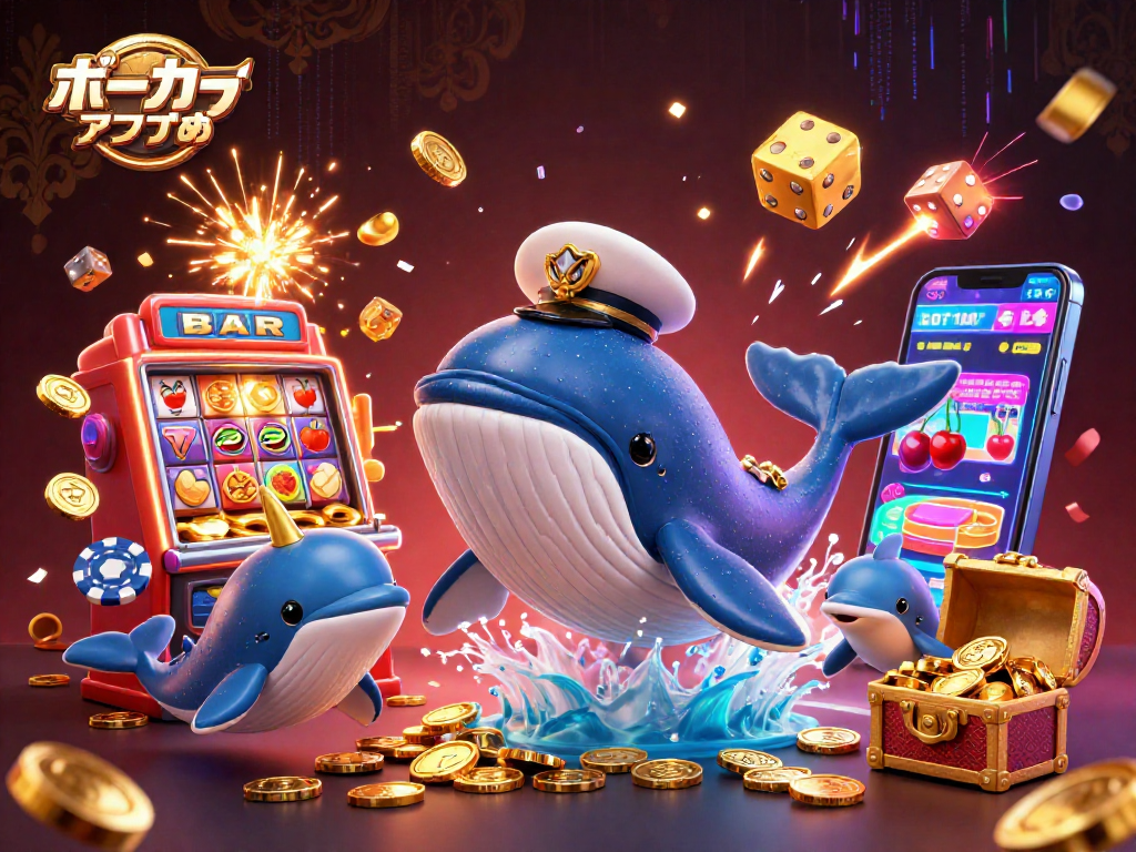 ポーカーアプリおすすめを使っているキャラクターたちがコインの海を楽しんでいる様子