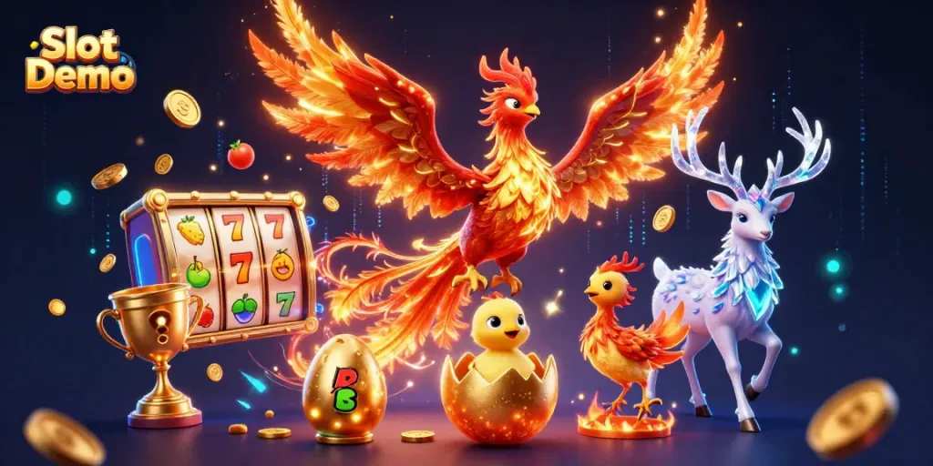 Experience the thrill of Slot Demo with vibrant 3D visuals showcasing dynamic gameplay elements.
