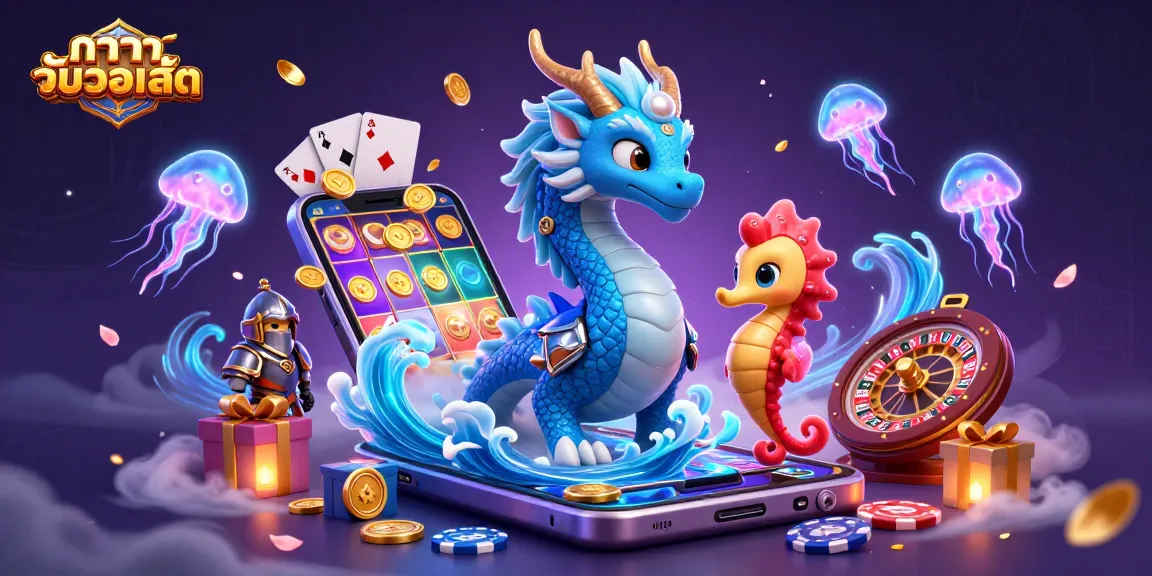 Engage in thrilling gameplay with บาคาร่ารับวอเลท in an enchanting digital illustration featuring vibrant casino elements.
