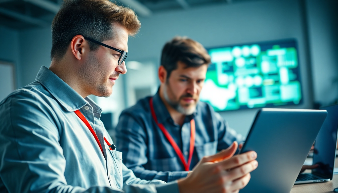 Facilitating remote IT support for small business through expert assistance in a modern office.