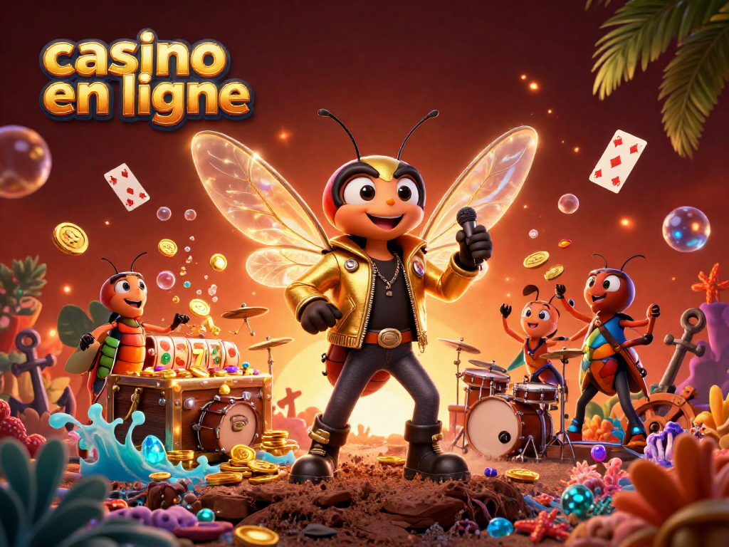 Jouez au casino en ligne avec cette scène animée de personnages vibrants et d'éléments de jeu captivants.