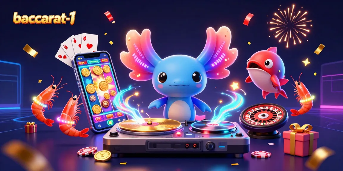 Experience baccarat-1 excitement with a vibrant 3D casino scene featuring dynamic characters and festive gaming elements.