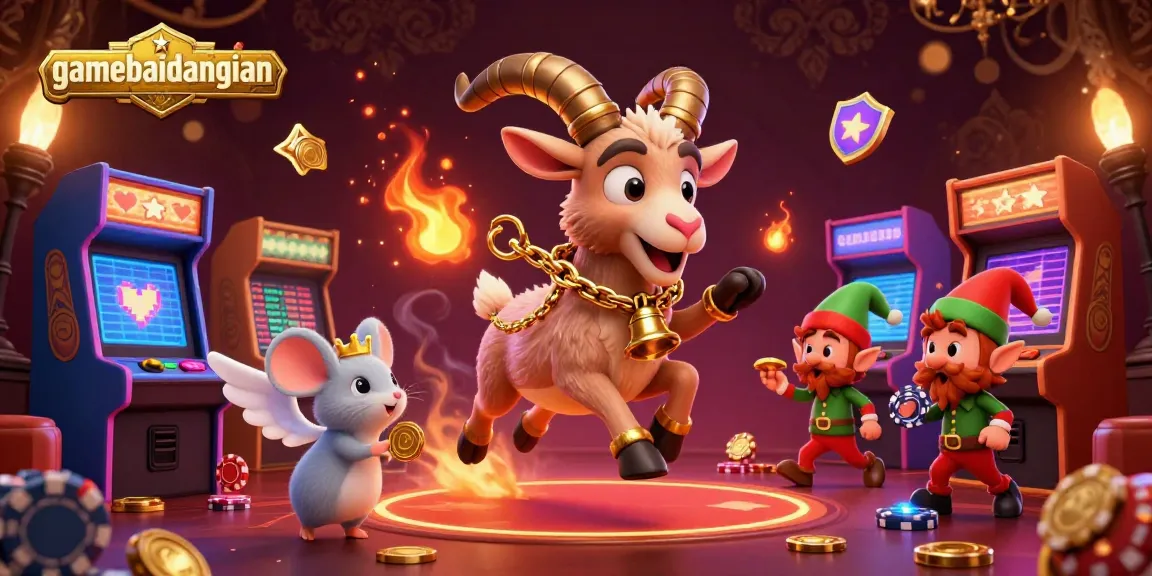 Experience the excitement of gamebaidangian in a vibrant animated casino scene, showcasing playful characters and dynamic gaming elements.