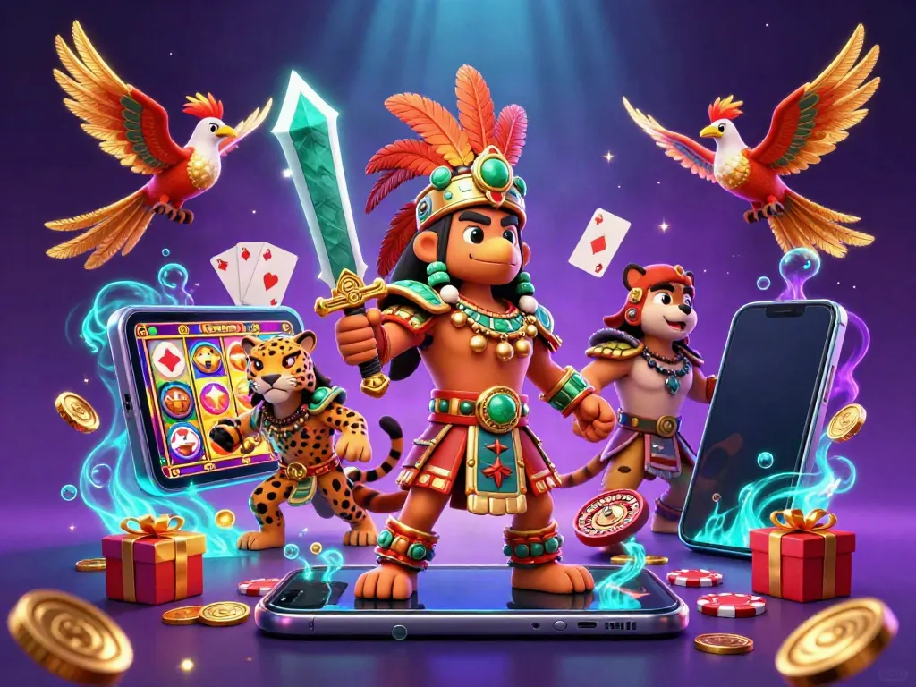 Engage in thrilling gameplay at slot resmi featuring vibrant slot game action and ancient Aztec warriors.