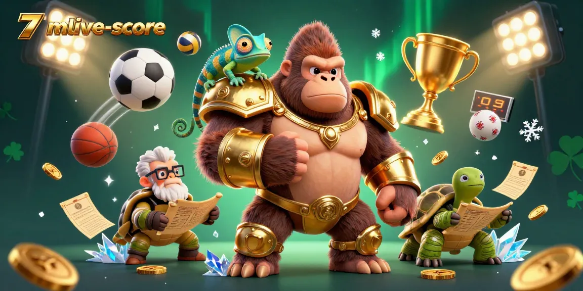 Engage in thrilling sports betting action with the 7mlive-score illustration featuring dynamic game elements.