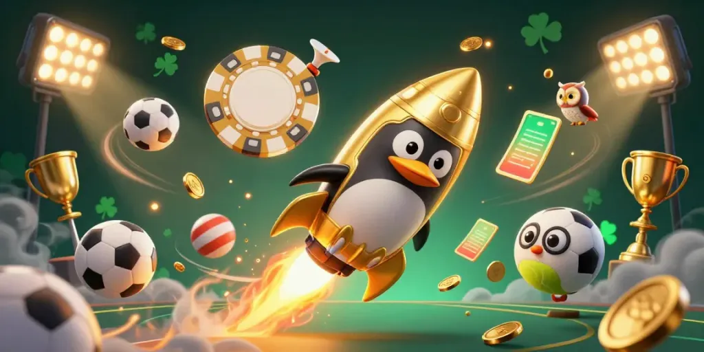 Thể hiện ea88 thông qua một cuộc hành trình nhiệt huyết của chim cánh cụt vàng trong không gian casino.