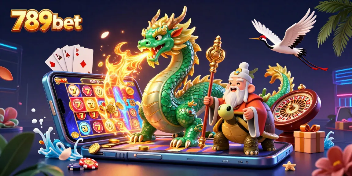 Engage in thrilling gaming adventures with 789bet's vibrant casino scene featuring dragons and gaming elements.