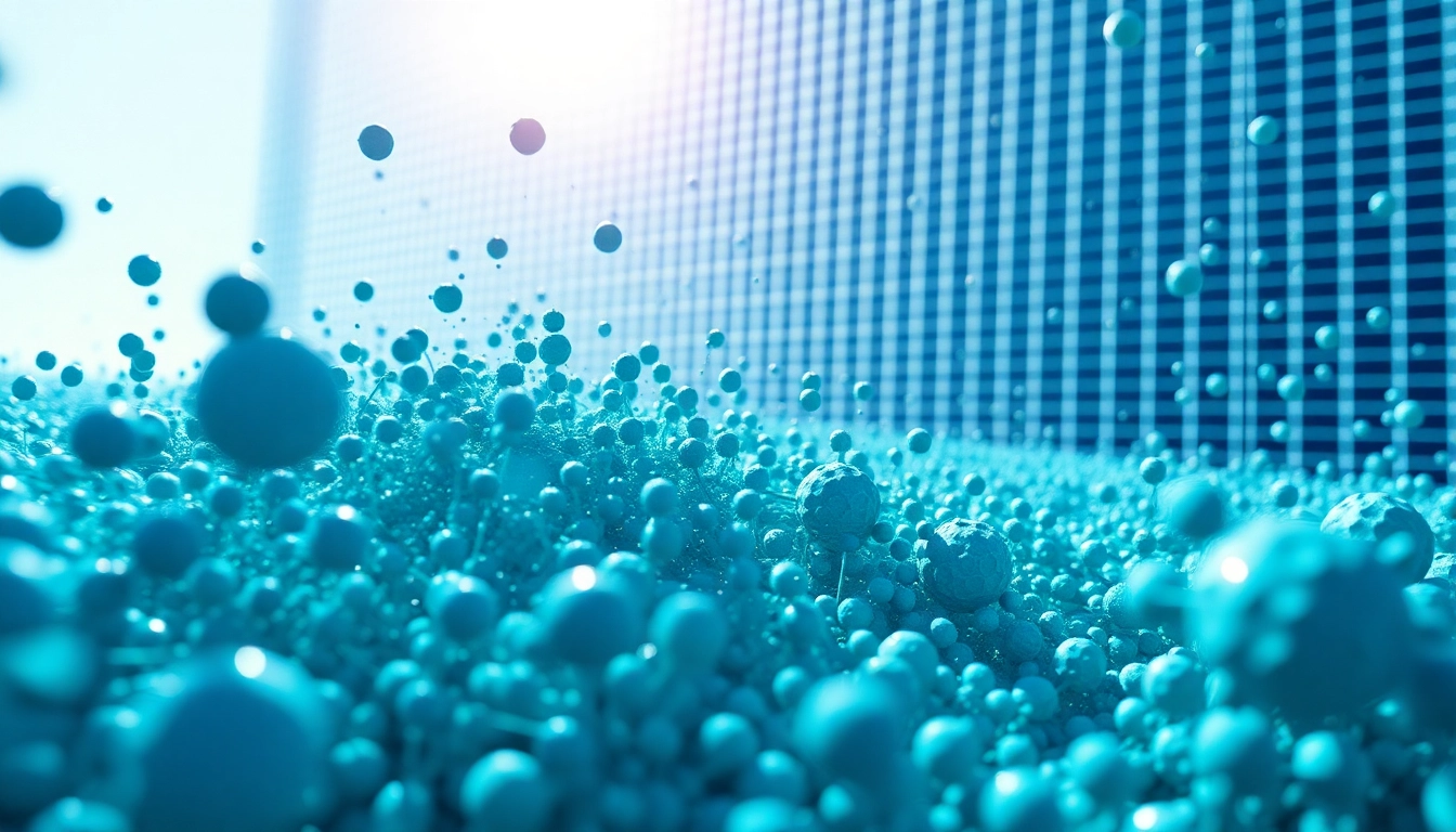 Engaging visualization of Discrete Element Modeling highlighting interactive particle dynamics.