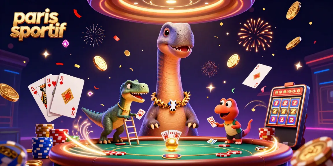 Pariez sur l'avenir des paris sportif avec des dinosaures et des jeux en fête.