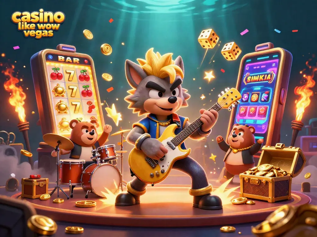 Spin to win in a casino like wow vegas with vibrant slots and celebratory effects