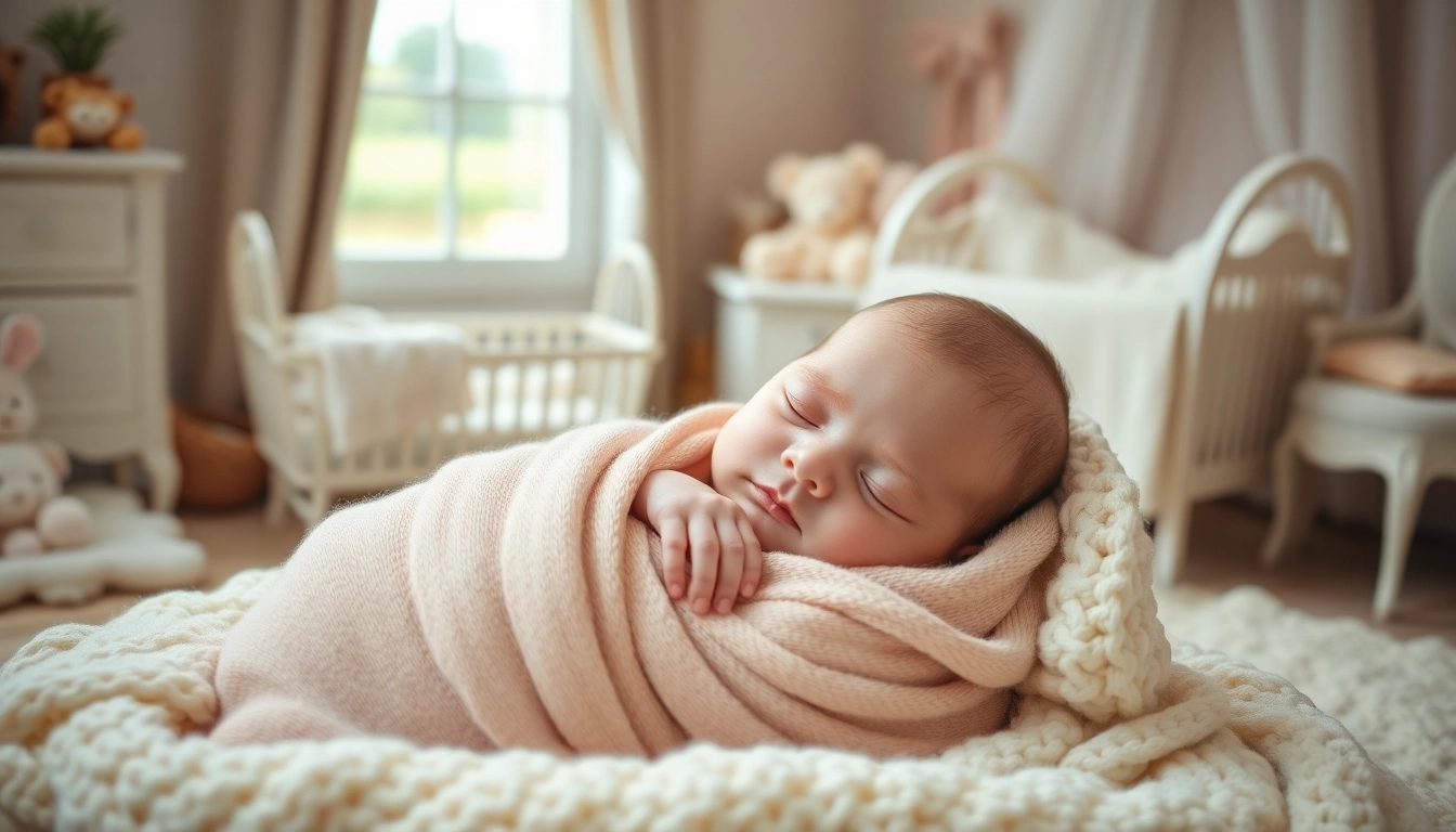Newborn photographer Mississauga Ontario capturing a serene baby swaddled in pastels.
