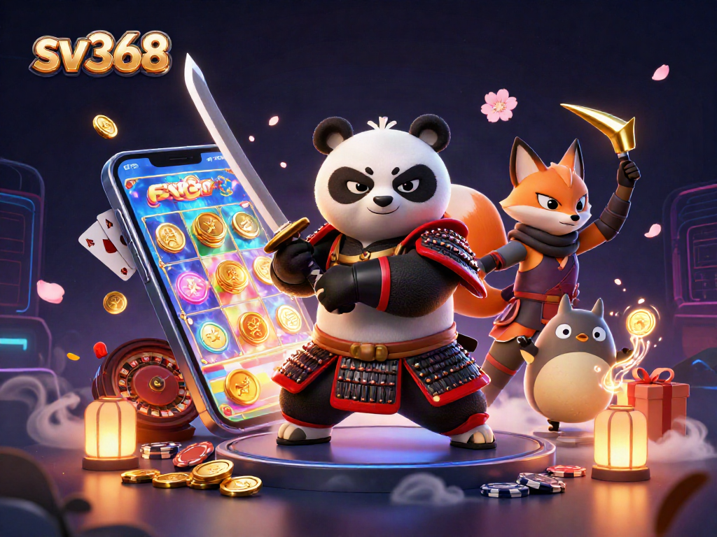 Engage in thrilling gameplay with sv368's energetic characters in a vibrant casino setting.