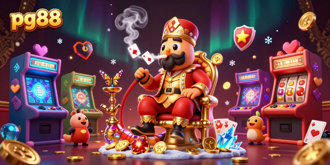Engage with PG88's exciting games and bonuses in a vibrant 3D casino illustration.