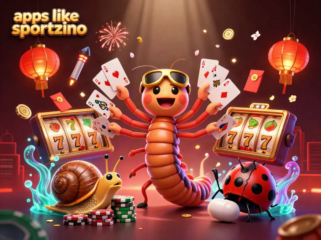 Play slots like apps like sportzino with a dealer and vivid game elements in a vibrant casino scene.
