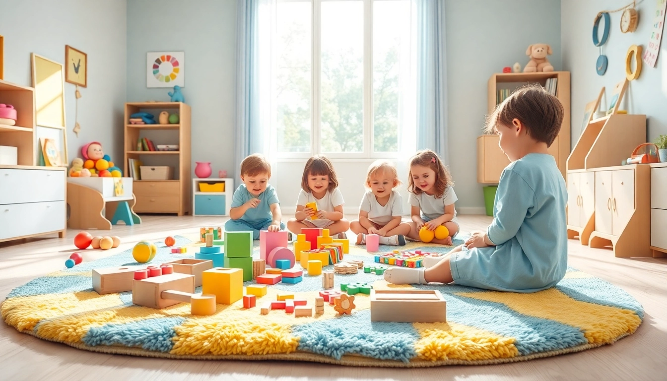 Visit the website to see kids creatively engaged with colorful, screen-free toys in a vibrant playroom.